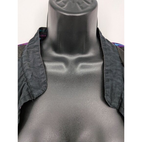 Embroidered Blazer Jacket Women Size 1X Open Front Boho Geometric Patchwork Art - Picture 14 of 16